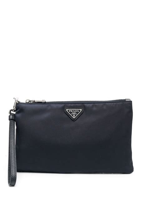 Prada Triangle Logo Off Brand PRADA Nylon Pouch Renylon 